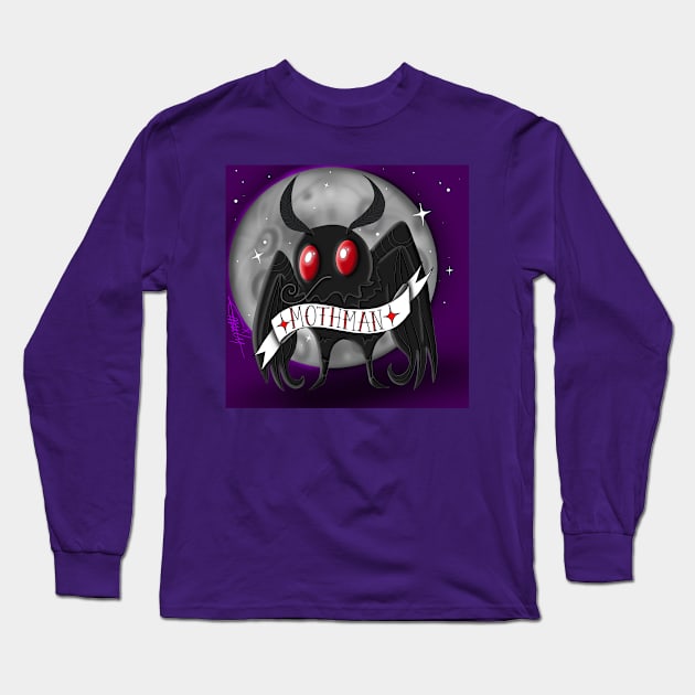 Mothman Long Sleeve T-Shirt by CraftKrazie